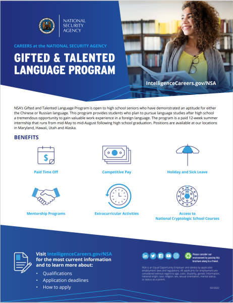 Learn about NSA' gifted and talented language program